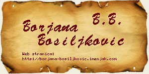 Borjana Bosiljković vizit kartica